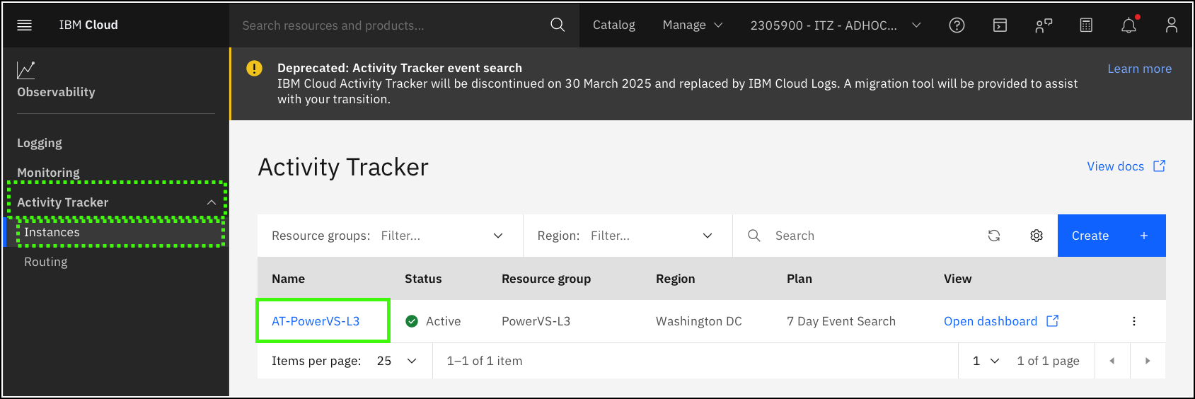 IBM Activity Tracker IBM Power Virtual Server Level 3 Demonstration Guide